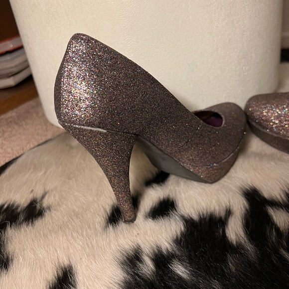 Madden Girl Multi Colored Glitter Stacked Heels - Picture 7 of 12